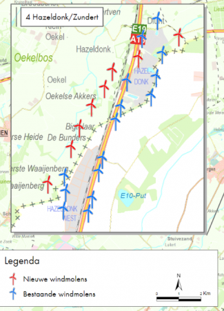 Locatie windmolens Hazeldonk West Locatie windmolens Hazeldonk West