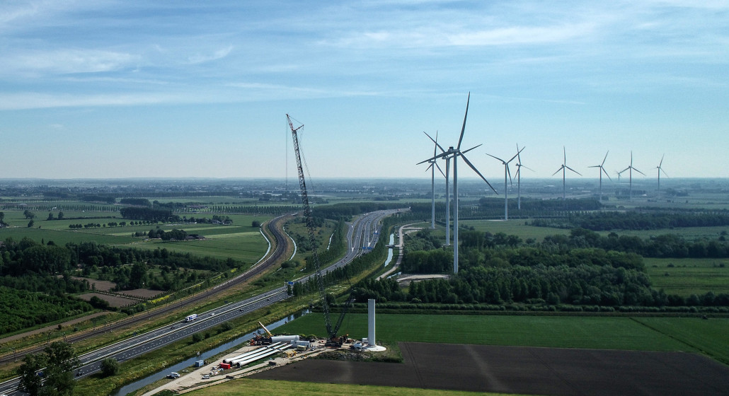 Bouw van een windpark
