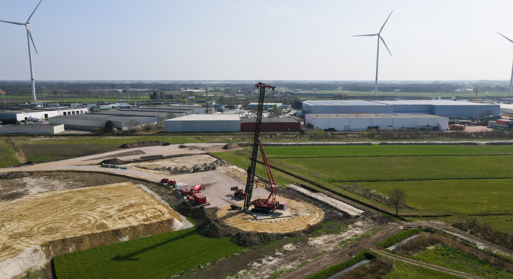 Windpark Hazeldonk-West in aanbouw
