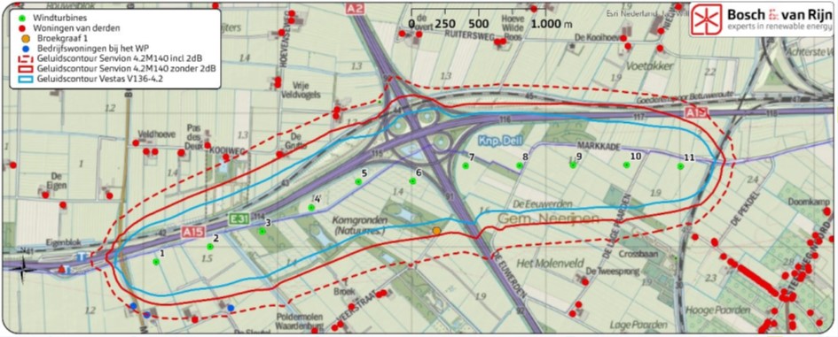 voorbeeld geluidscontourenkaart